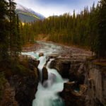Jasper Sunwapta Falls, which is located in Jasper National Park in Alberta, Canada