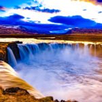 A spectacular evening at Goðafoss, soaking in golden-hour views and capturing some unforgettable shots of the waterfall as the sun dipped behind the horizon