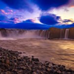 A spectacular evening at Goðafoss, soaking in golden-hour views and capturing some unforgettable shots of the waterfall as the sun dipped behind the horizon