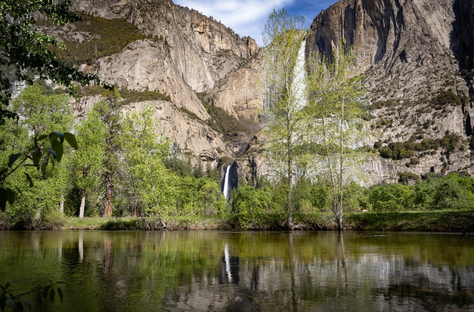 A mirror image of Yosemite Falls