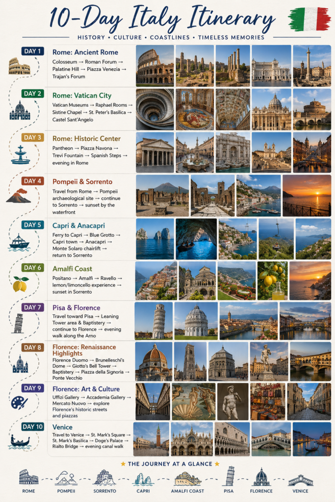 italy trip in glance
