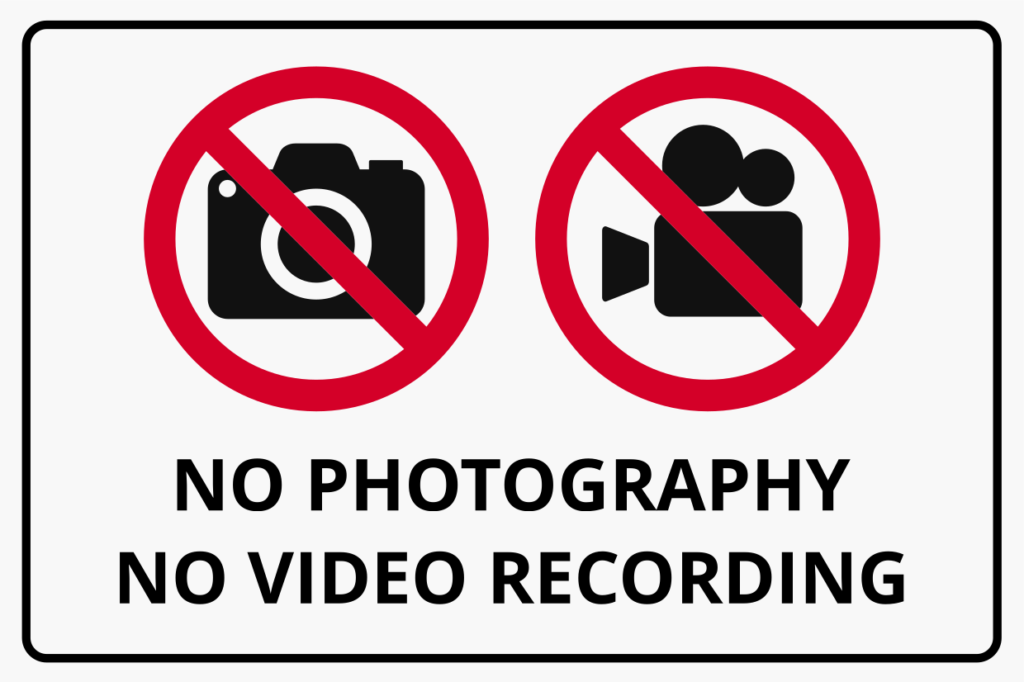 no photography and videos allowed template